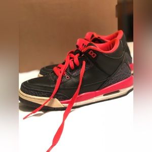 Air Jordan 3 GS Crimson and Black Size 4Y 398614-005